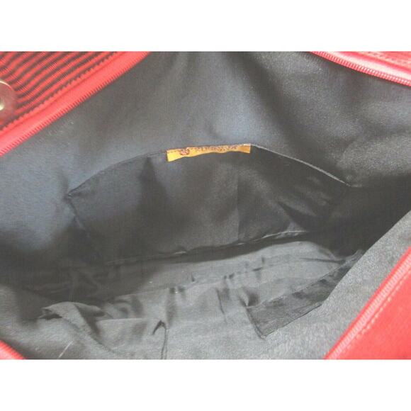 EUC! Kuskaya Peru Large Red & Black Fabric & Leather Shoulder Tote Handbag - Picture 10 of 11